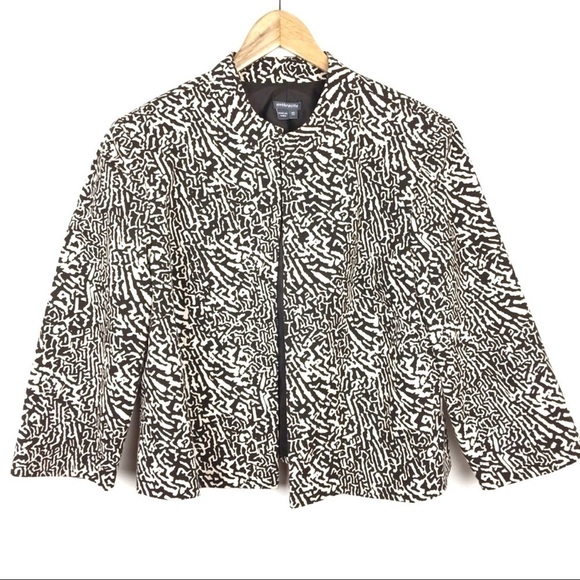 Anthracite Cardigan Jacket Blazer Women’s Size 12 Leopard Brown Career Casual - Picture 1 of 7